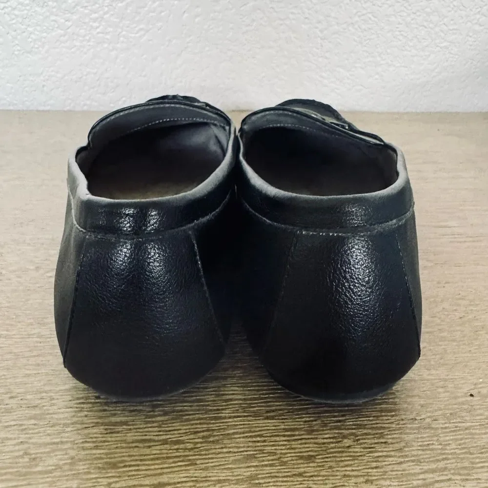 Aerosoles Deanna Black Slip-On Buckle Loafers Shoes 9